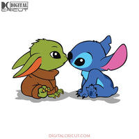 Baby Yoda And Baby Stitch Svg, Starwars Svg, Disney Svg, Cricut File, Svg