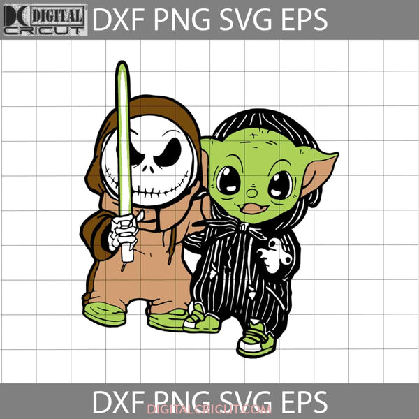 Baby Yoda And Jack Skellington Svg Characters Friends Cartoon Halloween Gift Svg Funny Cuties Horror