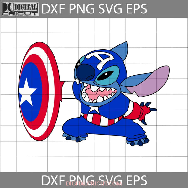 Stitch Costume Svg Captain America Superhero Halloween Gift Cricut File Clipart Svg Png Eps Dxf