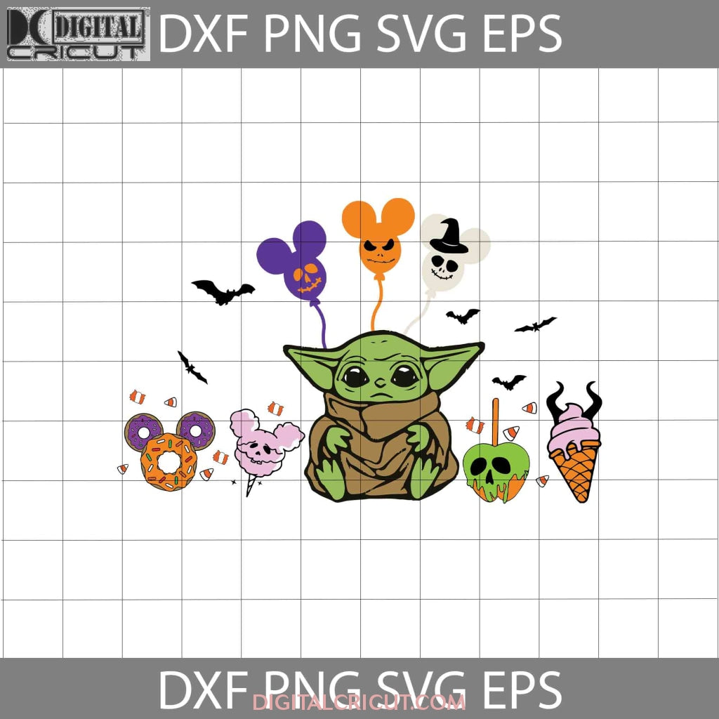 Baby Yoda Halloween Svg, Mickey Ears Snacks svg, Halloween svg, Cricut