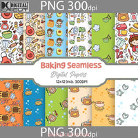 Baking Seamless Pattern Digital Papers Scrapbook Paper Background Wallpaper 12*12Inches -300Dpi