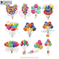 Balloon Bundle Svg, Balloon Clipart, Balloon Cricut, Balloon Cartoon, Balloon Art, Hot Air Balloon Svg, Birthday Balloon Svg, Bundle, Svg, Png, Eps, Dxf