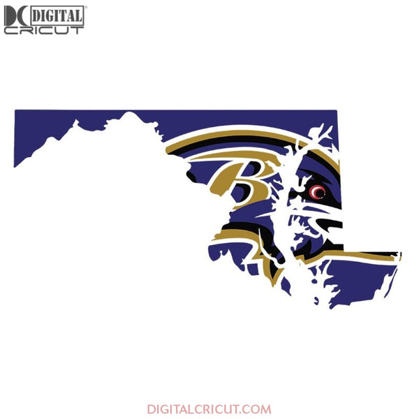 Baltimore Ravens NFL Svg, Logo Map Svg, Baltimore Ravens Svg, Football Svg, Cricut File, Clipart, Love Football Svg, Png, Eps, Dxf