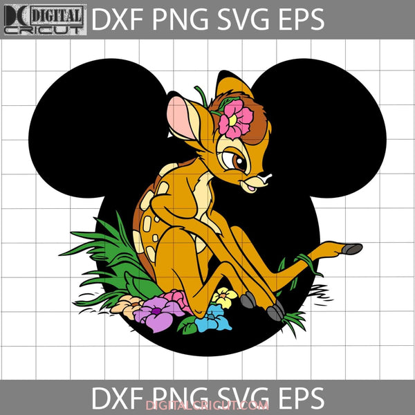 Bambi Flower Mickey Ears Svg Cartoon Cricut File Clipart Png Eps Dxf