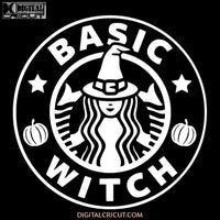 Basic Witch White, Halloween Svg, Cricut File, Silhouette Cameo, Clipart, Coffee Svg, Starbucks Svg