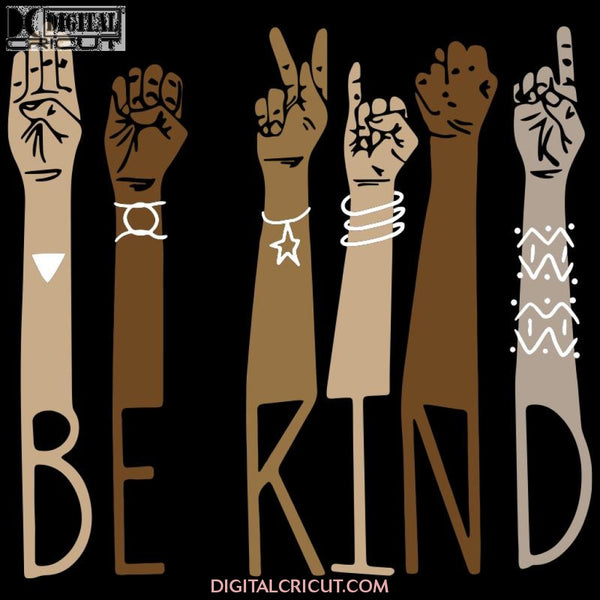 Be Kind Hand Svg Files For Silhouette Cricut Dxf Eps Png Instant Download2