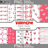 Be My Valentine Hearts Digital Papers Scrapbook Pattern Paper Background Wallpaper 12*12Inches