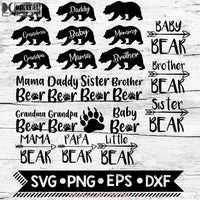 Bear Family Svg Bundle Mama Papa Brother Sister