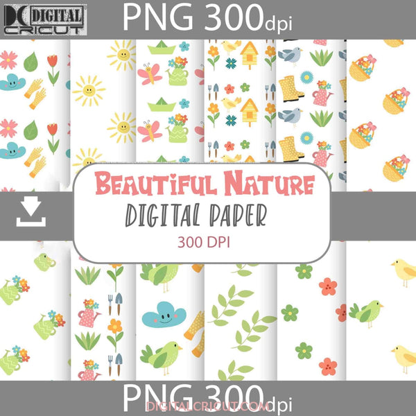 Beautiful Nature Seamless Pattern Scrapbook Papers Paper Background Wallpaper 12*12Inches -300Dpi