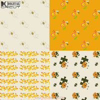 Bee Happy Seamless Pattern Digital Papers Scrapbook Paper Background Wallpaper 12*12Inches -300Dpi