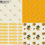 Bee Happy Seamless Pattern Digital Papers Scrapbook Paper Background Wallpaper 12*12Inches -300Dpi