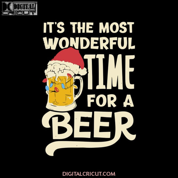 Beer Hat Santa Svg, It's The Most Wonderful Time For A Beer Svg, Santa Gift Svg, Christmas Svg, Merry Christmas Svg, Cricut File, Clipart, Svg, Png, Eps, Dxf