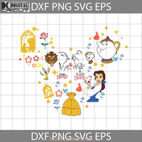 Belle Mickey Mouse Head Svg Princess Beauty And The Beast Cartoon Cricut File Clipart Png Eps Dxf