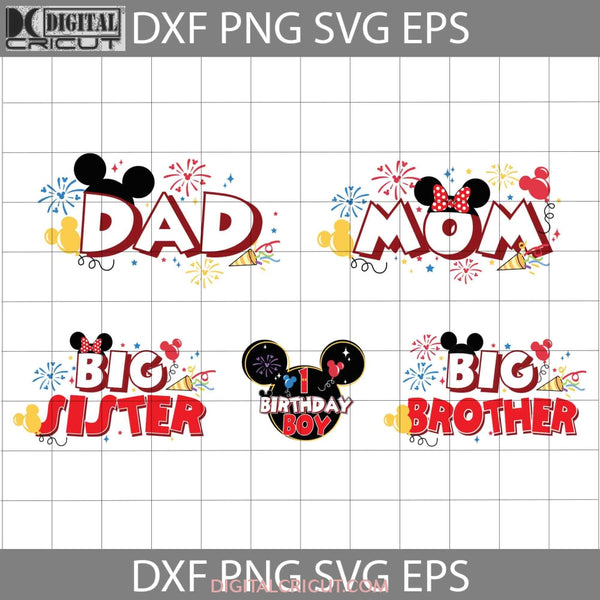 Birthday Family Svg Mickey And Minnie Squad Svg Cartoon Cricut File Clipart Png Eps Dxf