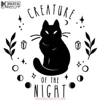 Black Cat Svg, Creature Of The Night Svg, Halloween Svg, Cricut File, Clipart, Silhouette Cameo, Animal Svg
