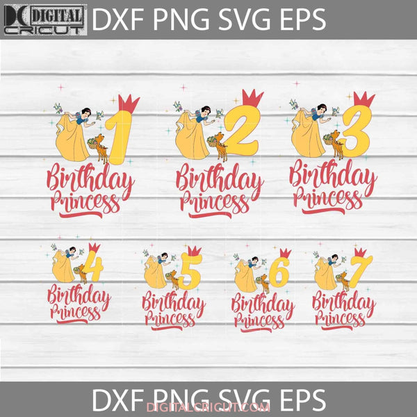 Bundle Birthday Princess Svg Snow White Girl Svg Cricut File Clipart Png Eps Dxf