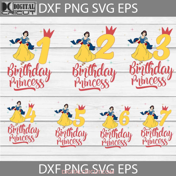 Bundle Birthday Princess Svg Snow White Girl Svg Cricut File Clipart Png Eps Dxf