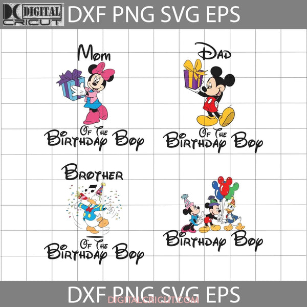 Bundle Family Birthday Boy Svg Donald Duck Minnie Mouse Mickey Cartoon Cricut File Clipart Png Eps