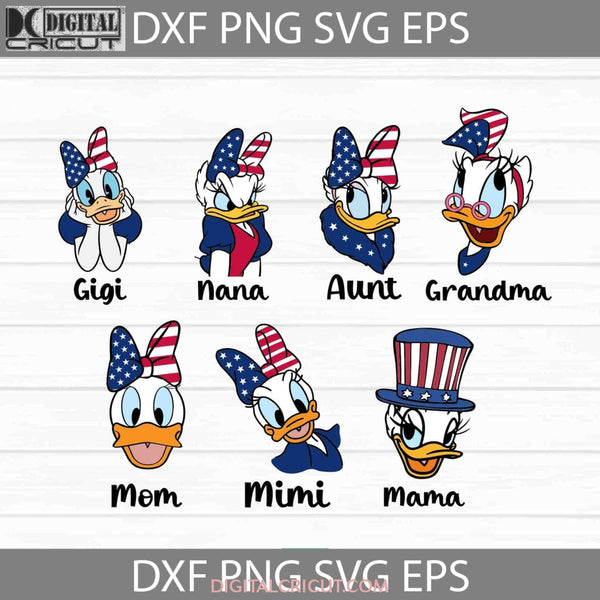 Bundle Family Donald And Daisy Duck Svg 4Th Of July Independence Day Cricut File Clipart Png Eps Dxf