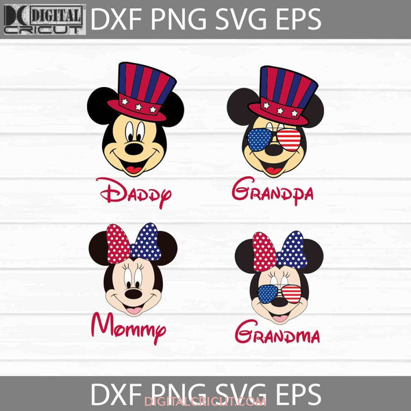 Bundle Family Mickey 4Th Of July Svg And Minnie Independence Day Cricut File Clipart Png Eps Dxf