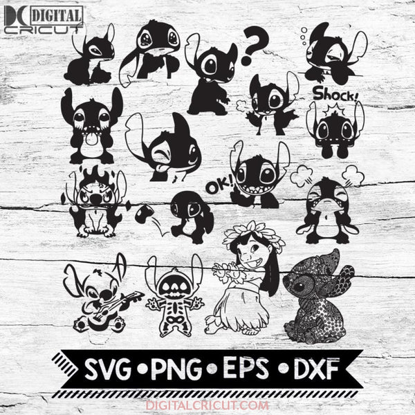 Lilo & Stitch Svg Bundle Files For Cricut Svg Disney Png Eps Dxf