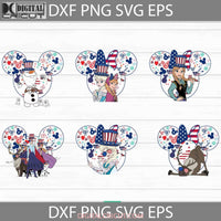 Bundle Frozen 4Th Of July Svg Elsa Anna Olaf Mickey Mouse Ears Independence Day Cricut File Clipart