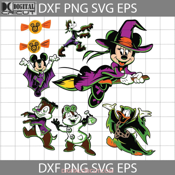 Bundle Halloween Mickey & Friends Svg Cricut File Clipart Png Eps Dxf