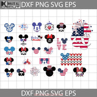 Bundle Mickey And Minnie Svg 4Th Of July Independence Day America Cricut File Clipart Png Eps Dxf