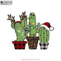 Cactus Svg, Christmas Cactus Svg, Cactus Buffalo Plaid Svg, Christmas Svg, Merry Christmas Svg, Cricut File, Clipart, Svg, Png, Eps, Dxf