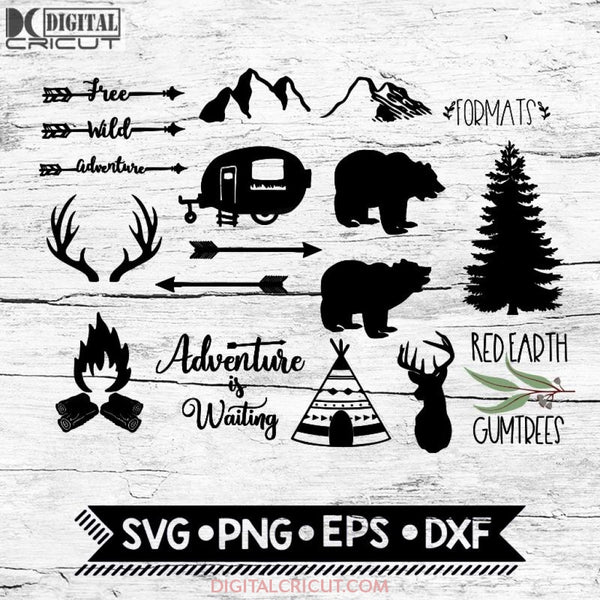 Camping Svg, Camper Svg, Bear Svg, Bundle, Cricut File, Svg Hiking Svg