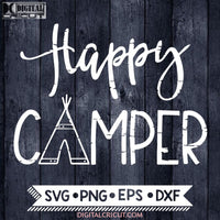 Camping Svg, Happy Camper Svg, Cricut File, Svg