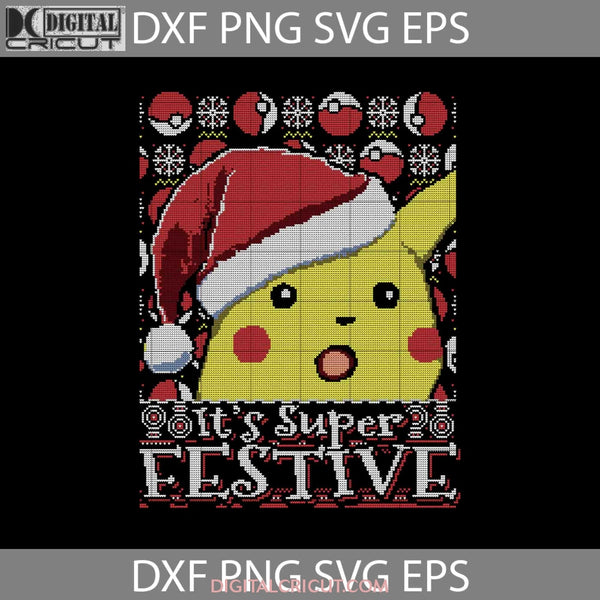 Pikachu Svg Pokemon Cartoon Ugly Christmas Gift Cricut File Clipart Png Eps Dxf