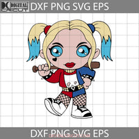 Chibi Harley Quin Svg Cute Girl Halloween Gift Cricut File Clipart Svg Png Eps Dxf