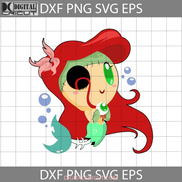 Chibi Zombie Ariel Svg Princess Svg Halloween Svg Gift Cricut File Clipart Png Eps Dxf