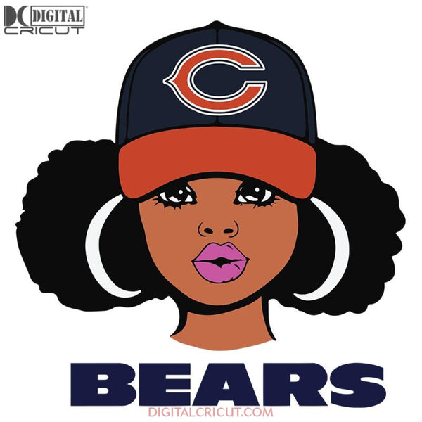 Chicago Bears Black Girl Love Svg, Cricut File, NFL Svg, Sport Svg, Football Svg, Love Svg, Black Woman Svg, Clipart, Svg, Png, Eps, Dxf