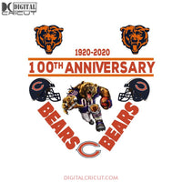 Chicago Bears PNG, Love Bear PNG, 100th Anniversary PNG, NFL PNG, Sport PNG, Football PNG, Love Sport PNG