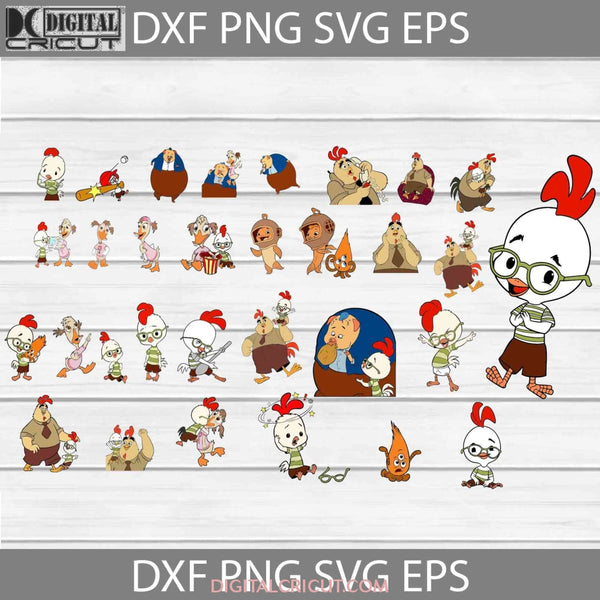 Chicken Little Svg Cartoon Bundle Cricut File Clipart Png Eps Dxf