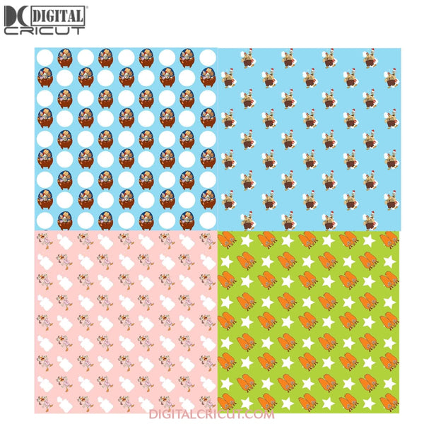 Chicken Cute Seamless Pattern, Digital Papers, Scrapbook Papers ...