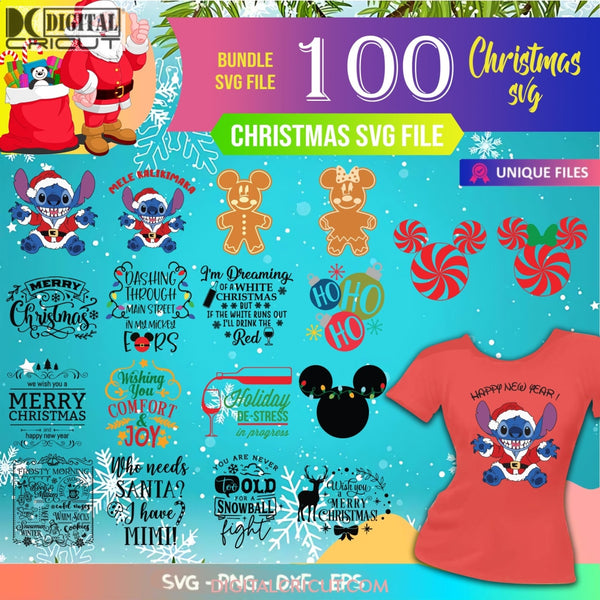 Christmas Bundle Svg, Bundle, Clipart, Cut Files, Vector, Cricut, Glowforge, Disney Svg, Santa, Tree holiday, Xmas Kids 5