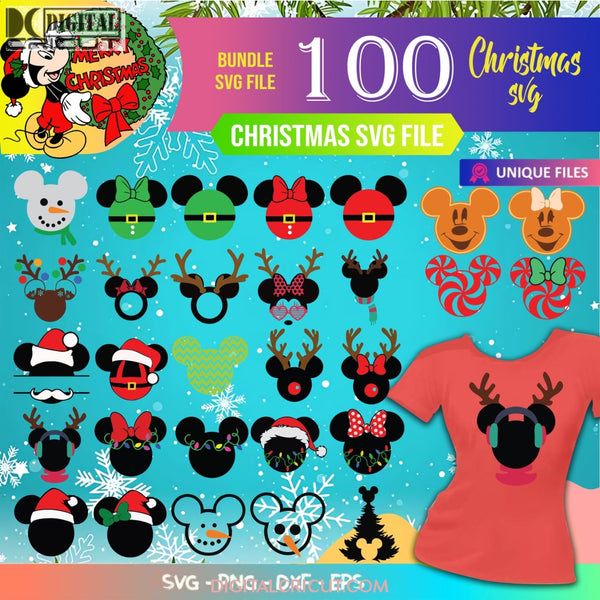 Christmas Bundle Svg, Bundle, Clipart, Cut Files, Vector, Cricut, Glowforge, Disney Svg, Santa, Tree holiday, Xmas Kids 6