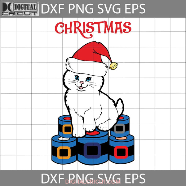 Christmas Cat Toilet Paper Santa Svg Cricut File Clipart Png Eps Dxf