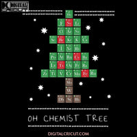 Christmas Chemistry Science Periodic Table Chemist Tree Svg, Christmas Svg, Merry Christmas Svg, Cricut File, Clipart, Svg, Png, Eps, Dxf