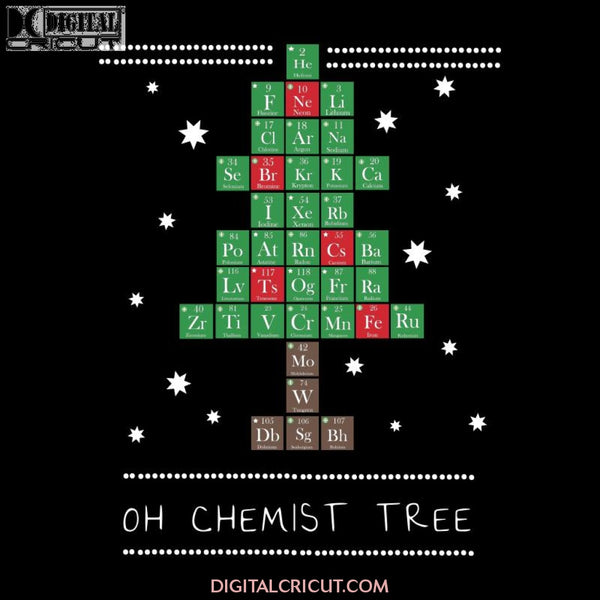 Christmas Chemistry Science Periodic Table Chemist Tree Svg, Christmas Svg, Merry Christmas Svg, Cricut File, Clipart, Svg, Png, Eps, Dxf