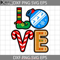 Christmas Love Svg Merry Ball Candy Cane Svg Cricut File Clipart Png Eps Dxf