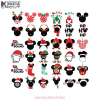 Disney Christmas Svg, Bundle, Christmas Svg, Cricut File, Silhouette, Mickey Svg, Santa Svg