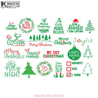 Christmas Svg, Bundle, Merry Christmas Svg, Cricut File, Clipart, Christmas Tree Svg, Believe Svg, Slhouette, Svg, Png, Eps, Dxf