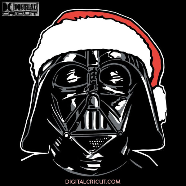 Darth Vader Christmas Svg, Cricut File, Clipart, Star Wars Svg, Christmas Svg, Merry Christmas Svg, Hat Santa Svg
