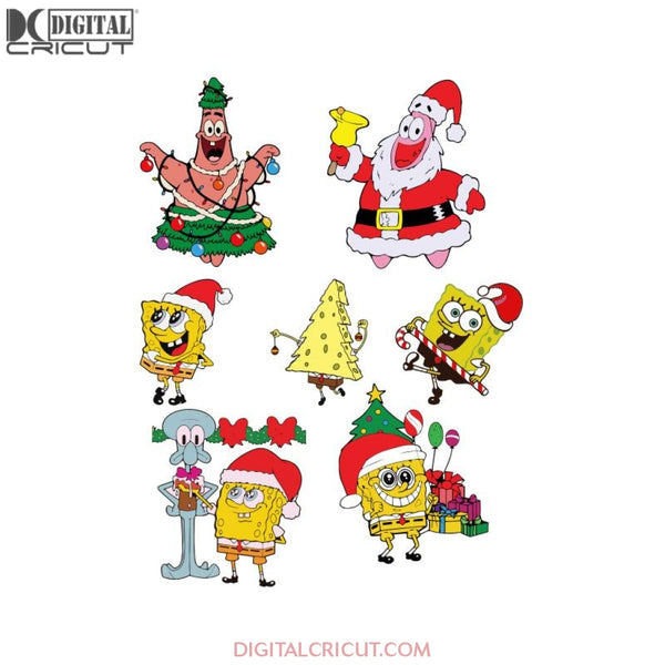 SquarePants Spongebob Christmas Svg, Christmas Svg, Cricut File, Clipart, Minnie Svg, Disney Christmas Svg, Merry Christmas Svg, Bundle, Disney Svg