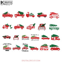 Christmas Svg Cricut File Clipart Truck Tree Merry Bundle Car Png Eps Dxf