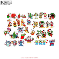 Disney Christmas Svg, Merry Christmas Svg, Cricut File, Clipart, Mickey Svg, Christmas Svg, Stitch Svg, Pooh Svg, Png, Eps, Dxf